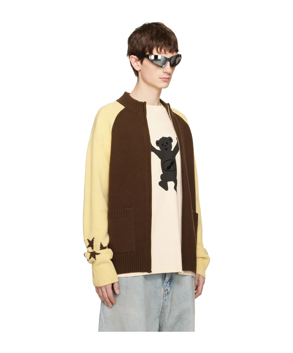 Wool Stand-Neck Knitted Cardigan