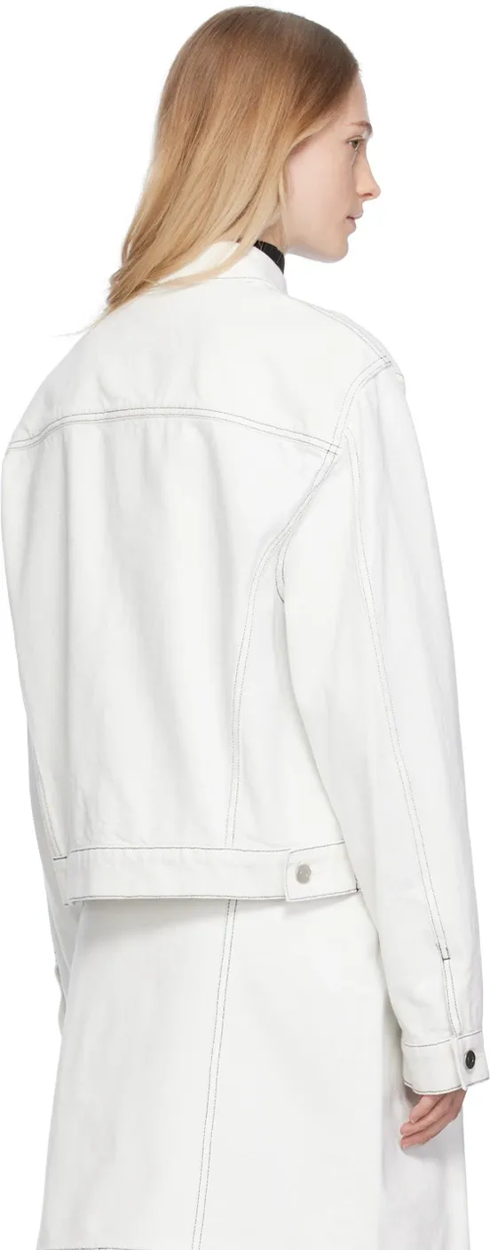 Pleated Lapel Denim Jacket