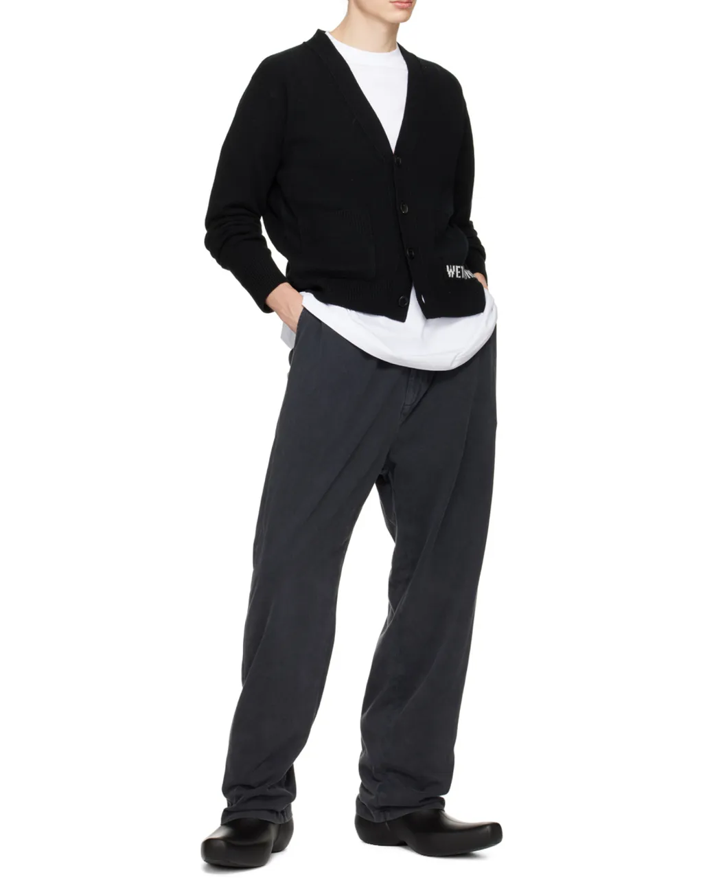 Logo-Print V-Neck Jumper