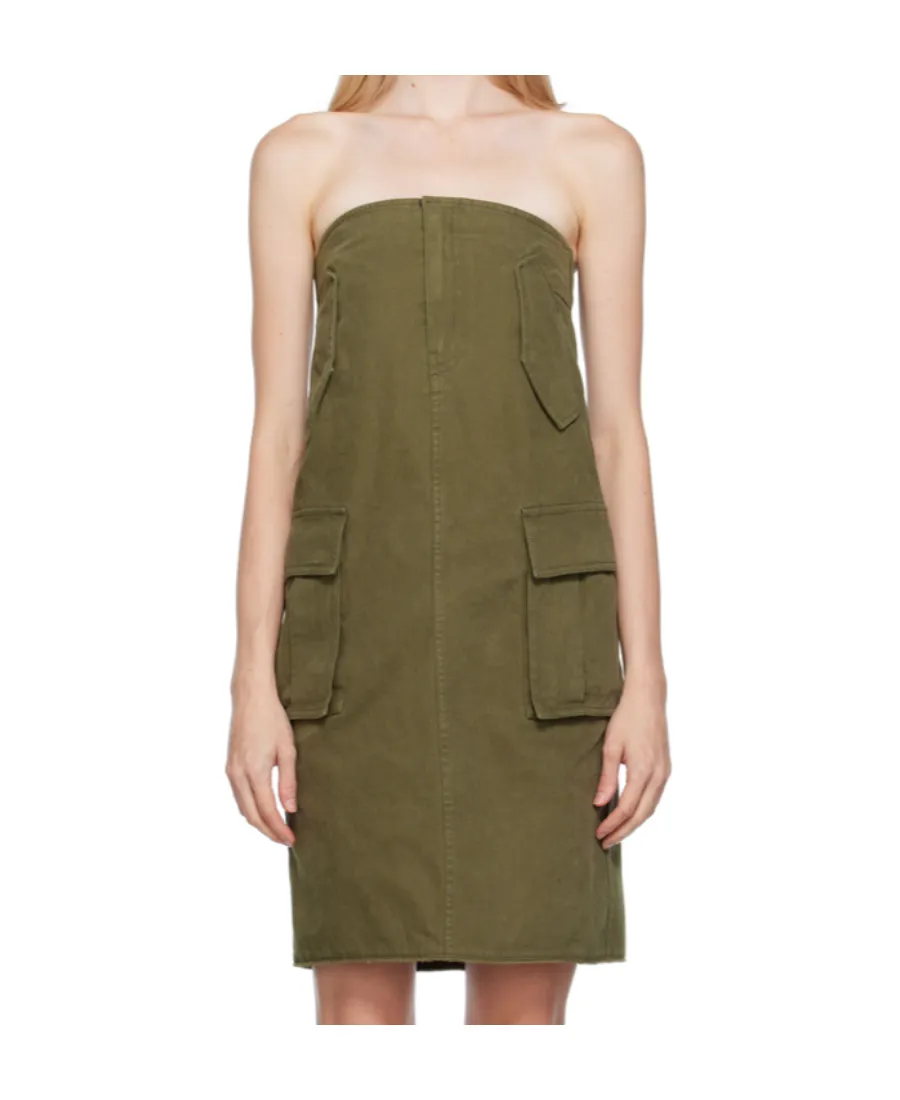 Multi-Pocket Straight Skirt