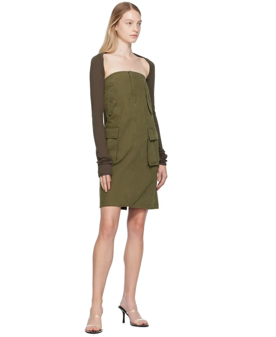 Multi-Pocket Straight Skirt