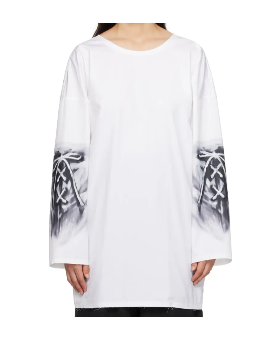 Abstract Print Cotton Blouse