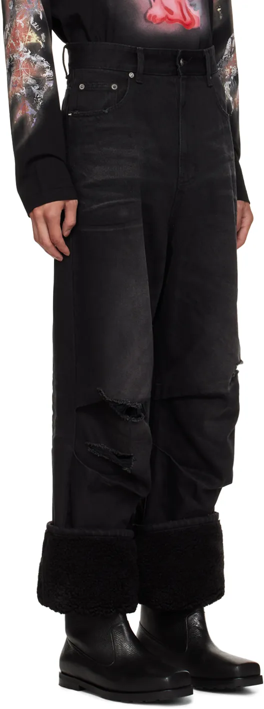 Faded And Worn Detail Jeans