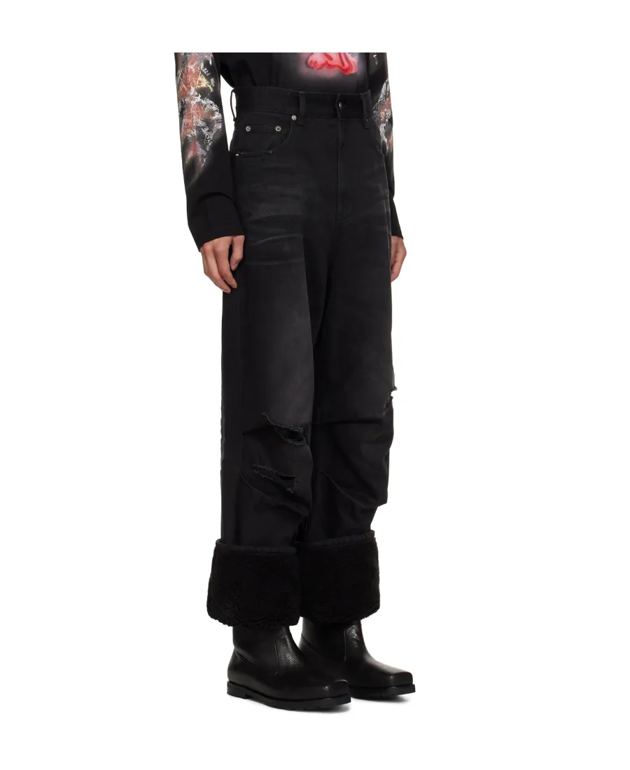Faded And Worn Detail Jeans