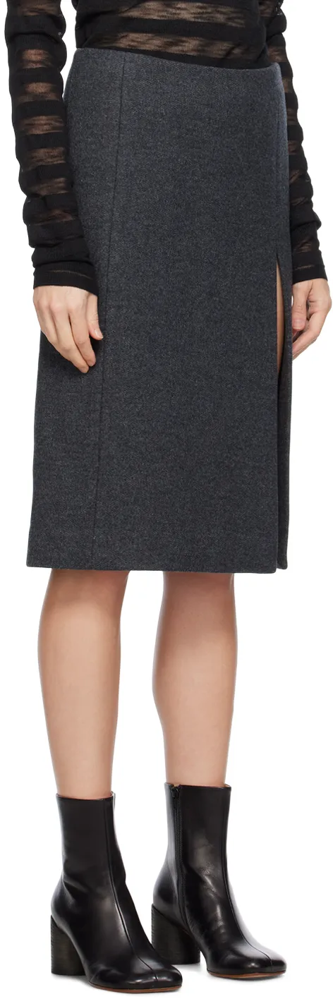 Wool-Blend Pencil Skirt