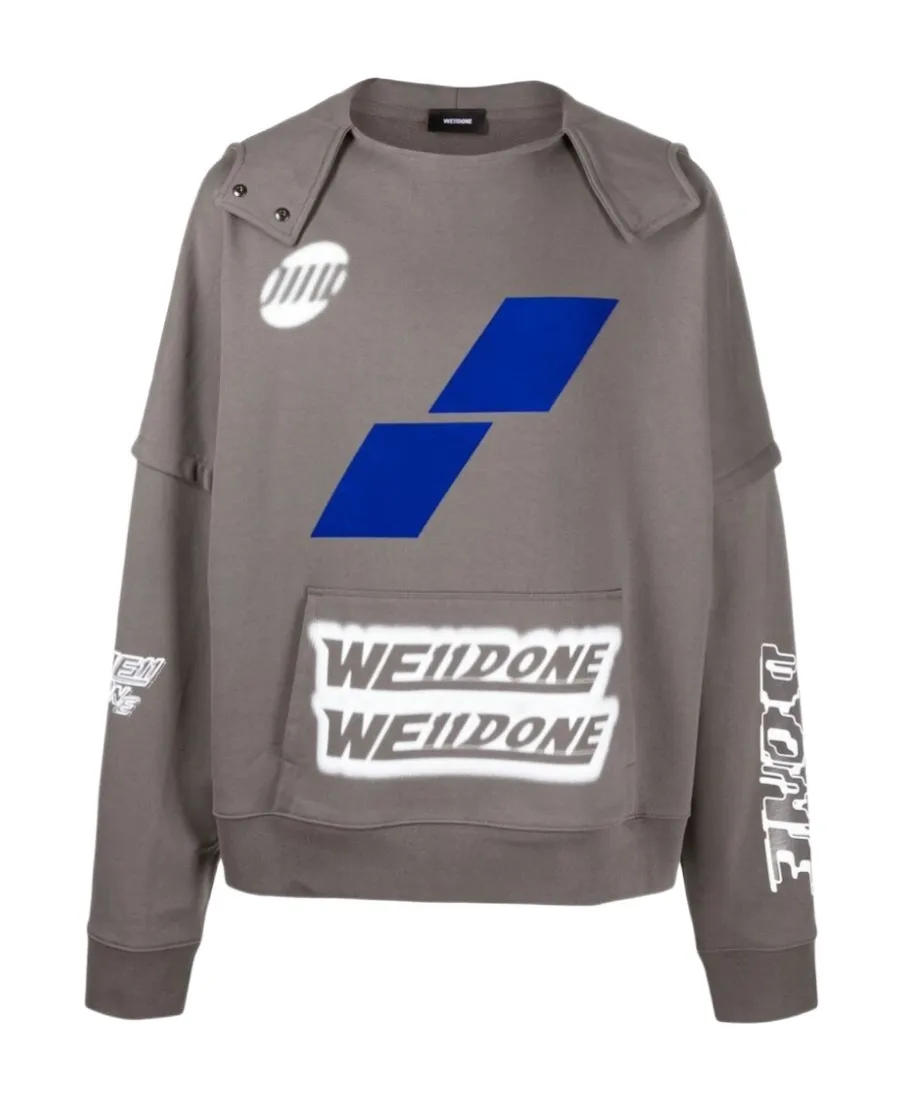 Logo Printed Long-Sleeved Hoodie