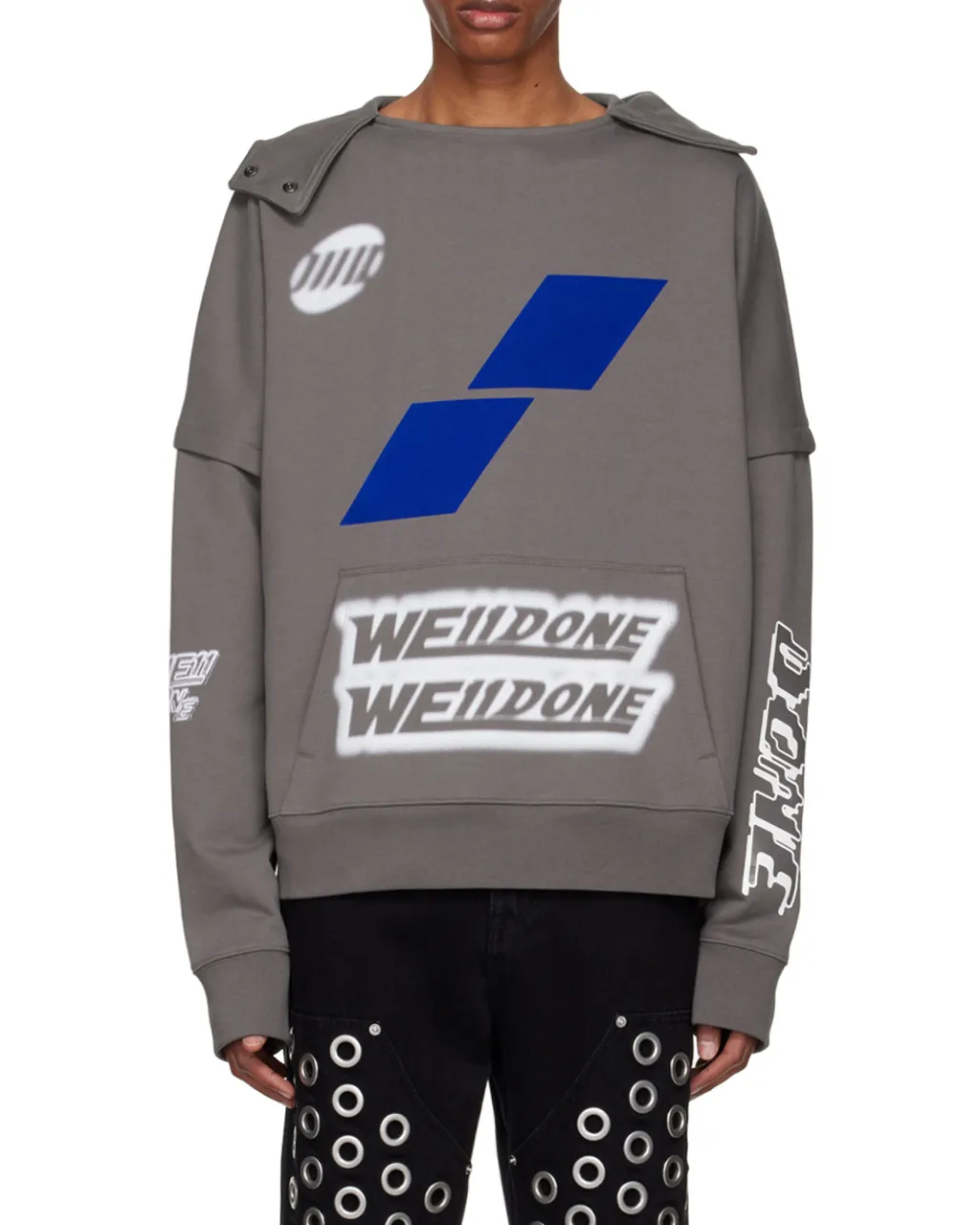 Logo Printed Long-Sleeved Hoodie