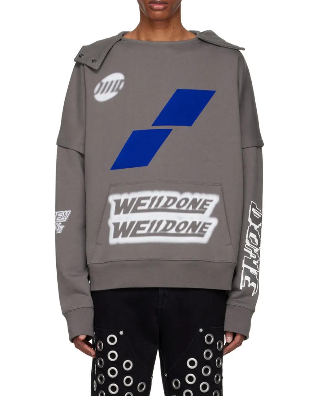 Logo Printed Long-Sleeved Hoodie