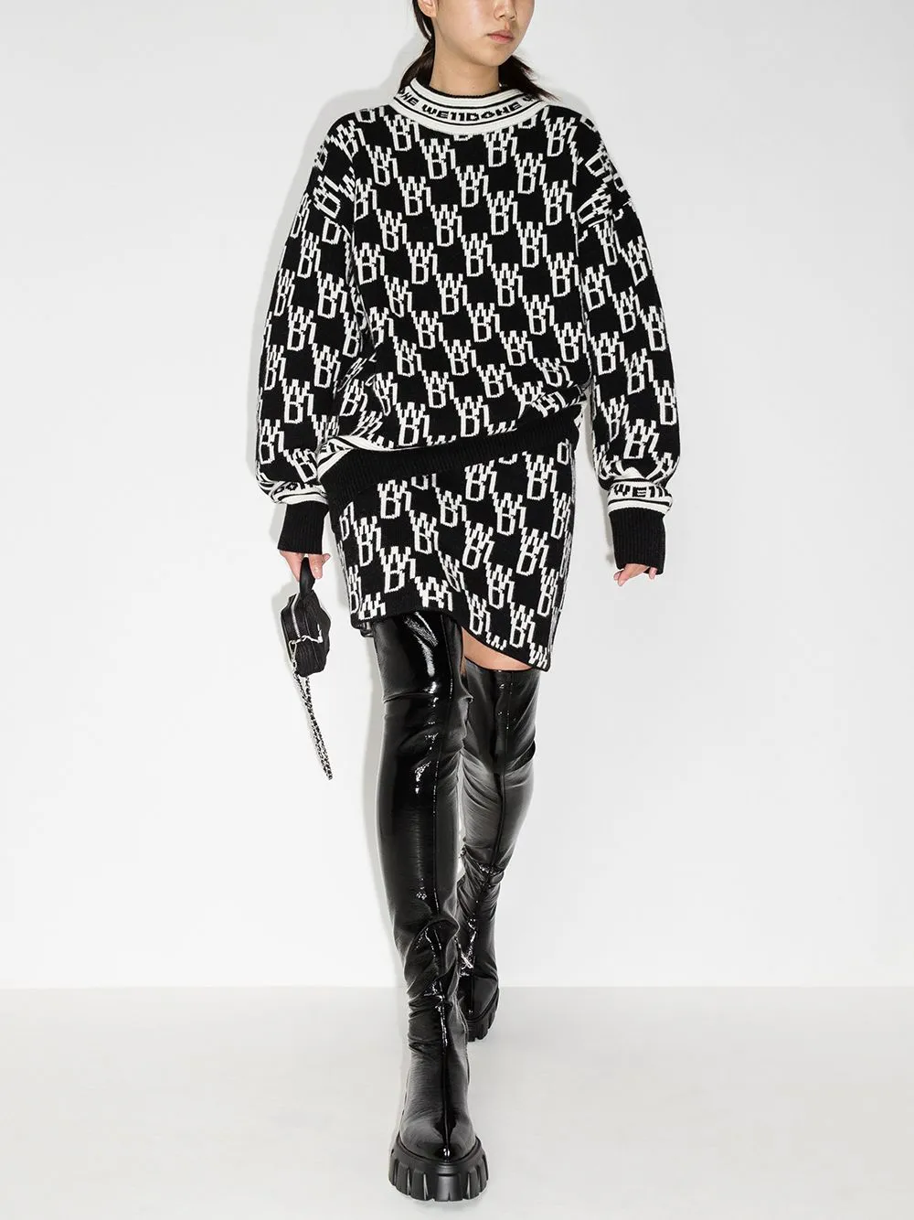 All-Over Logo Knitted Miniskirt
