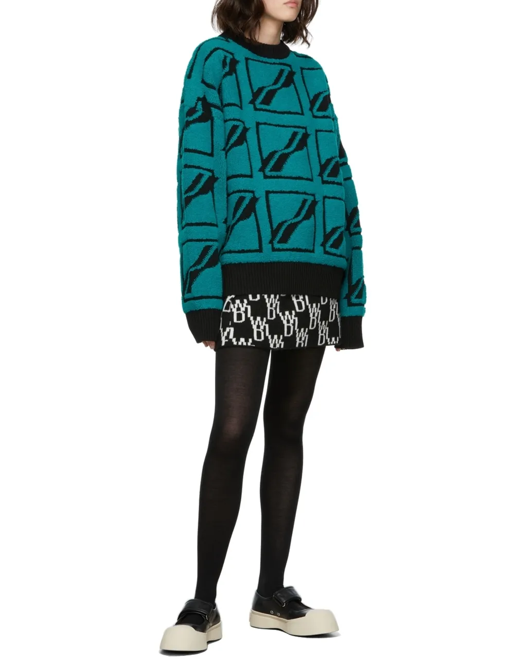 All-Over Logo Knitted Miniskirt