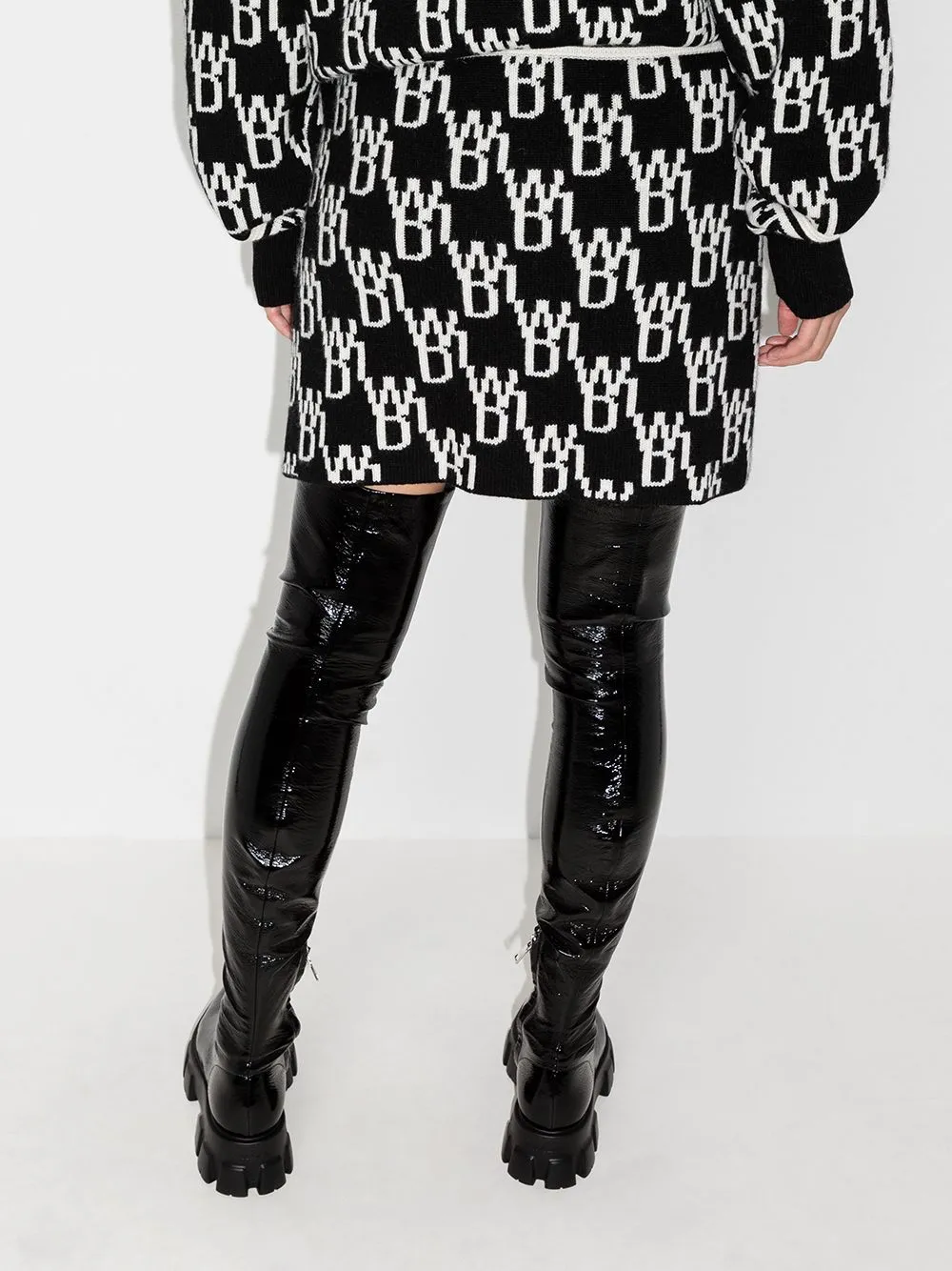 All-Over Logo Knitted Miniskirt