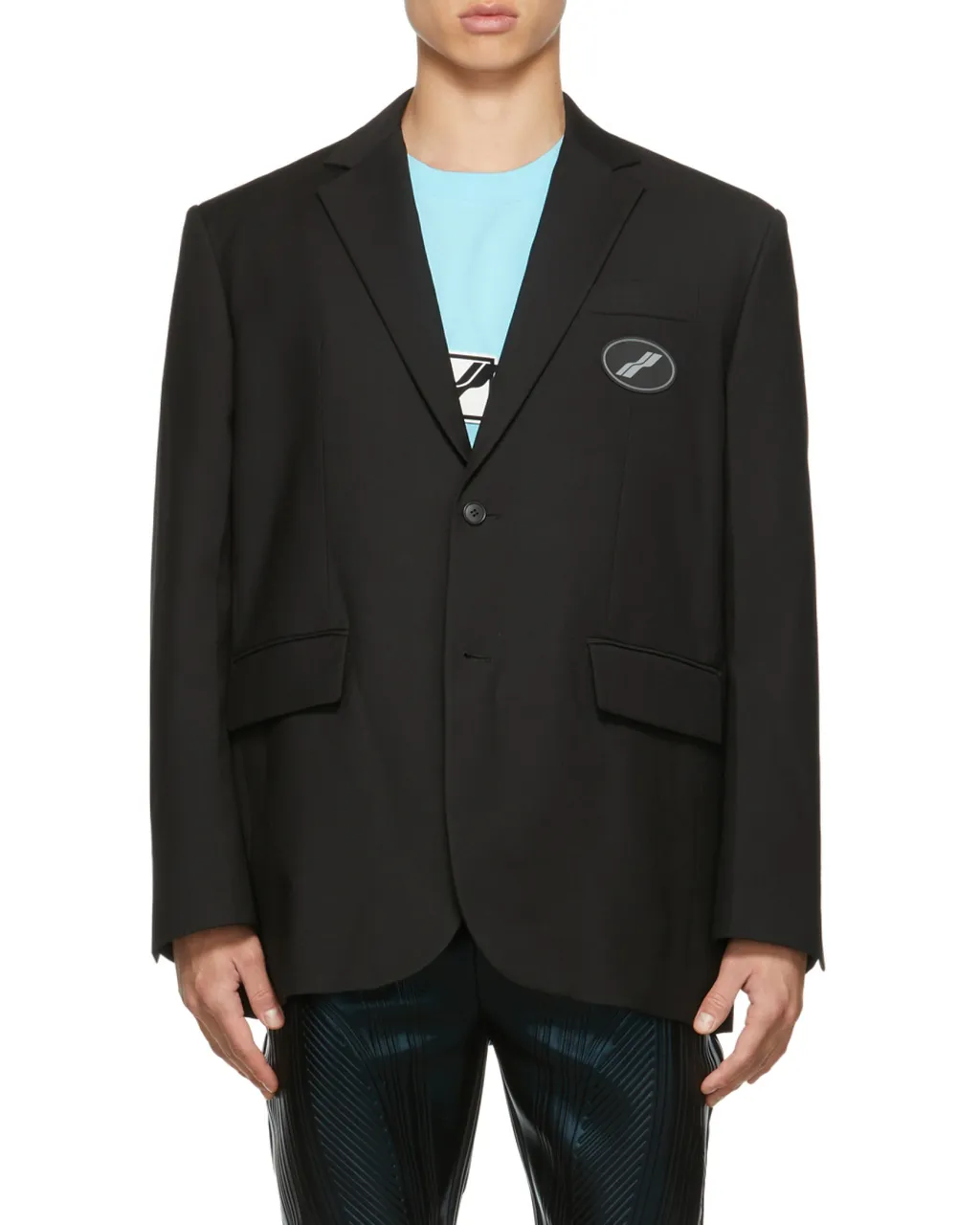 Logo-Patch Long Sleeved Oversized Blazer