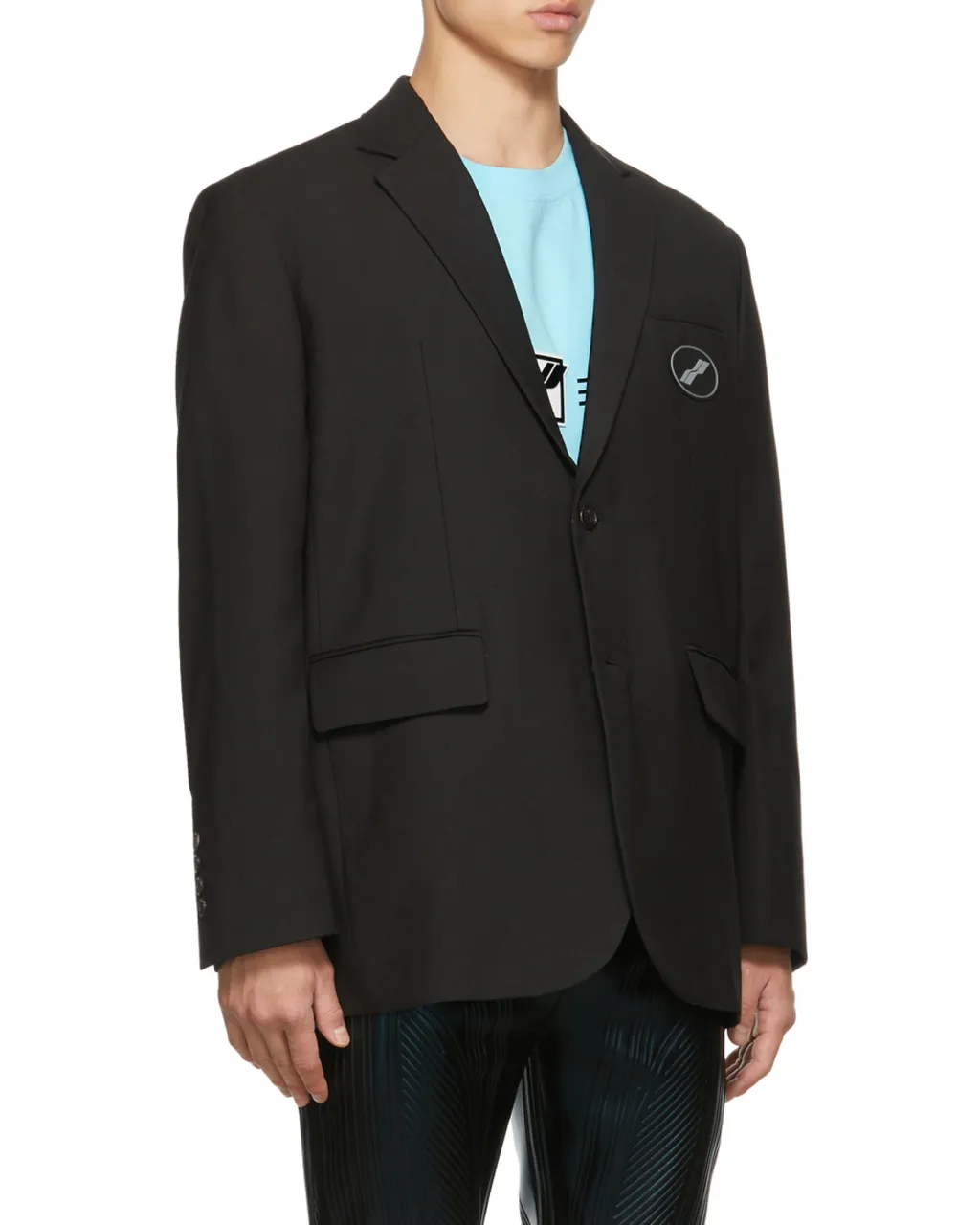 Logo-Patch Long Sleeved Oversized Blazer