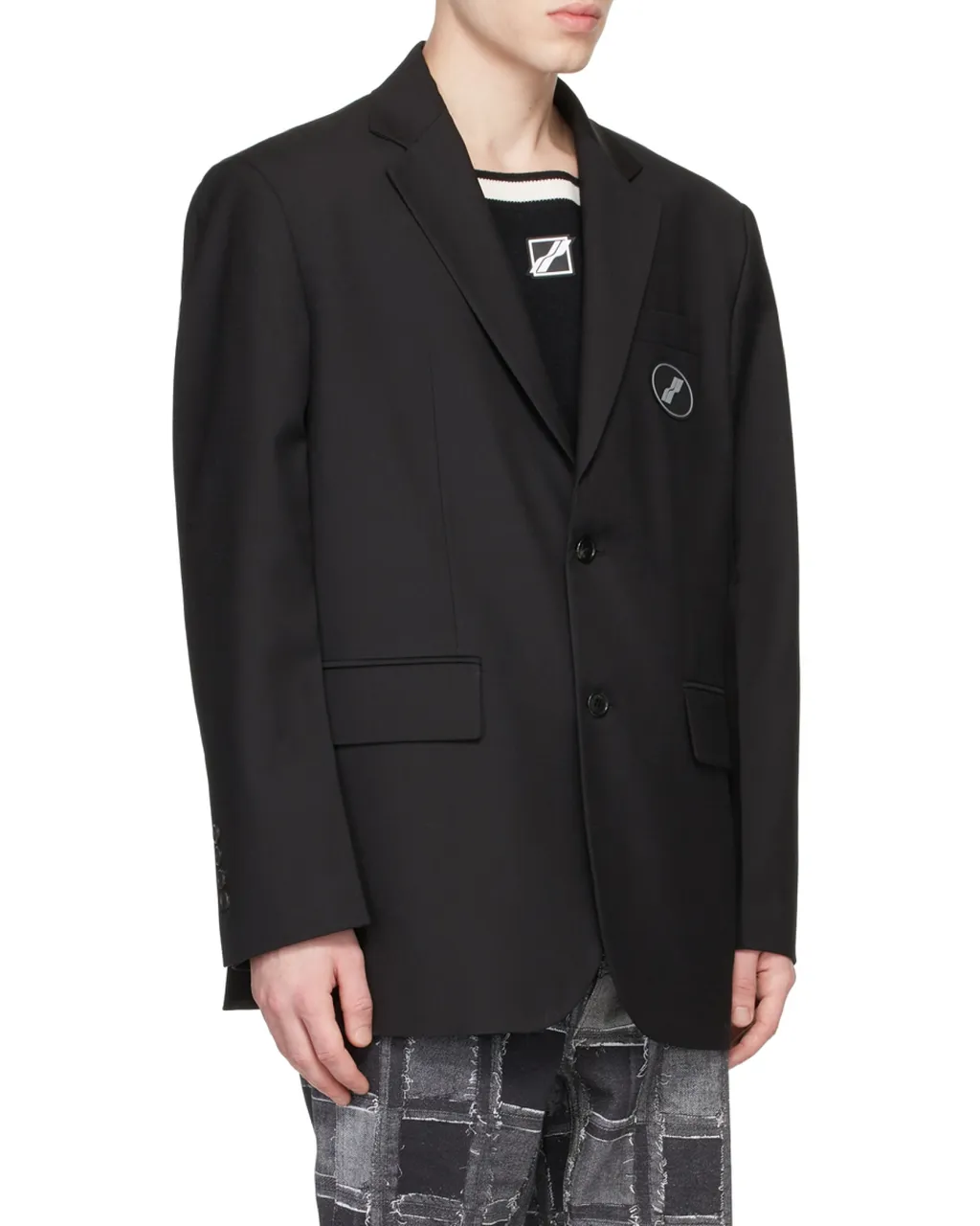 Logo-Patch Long Sleeved Oversized Blazer