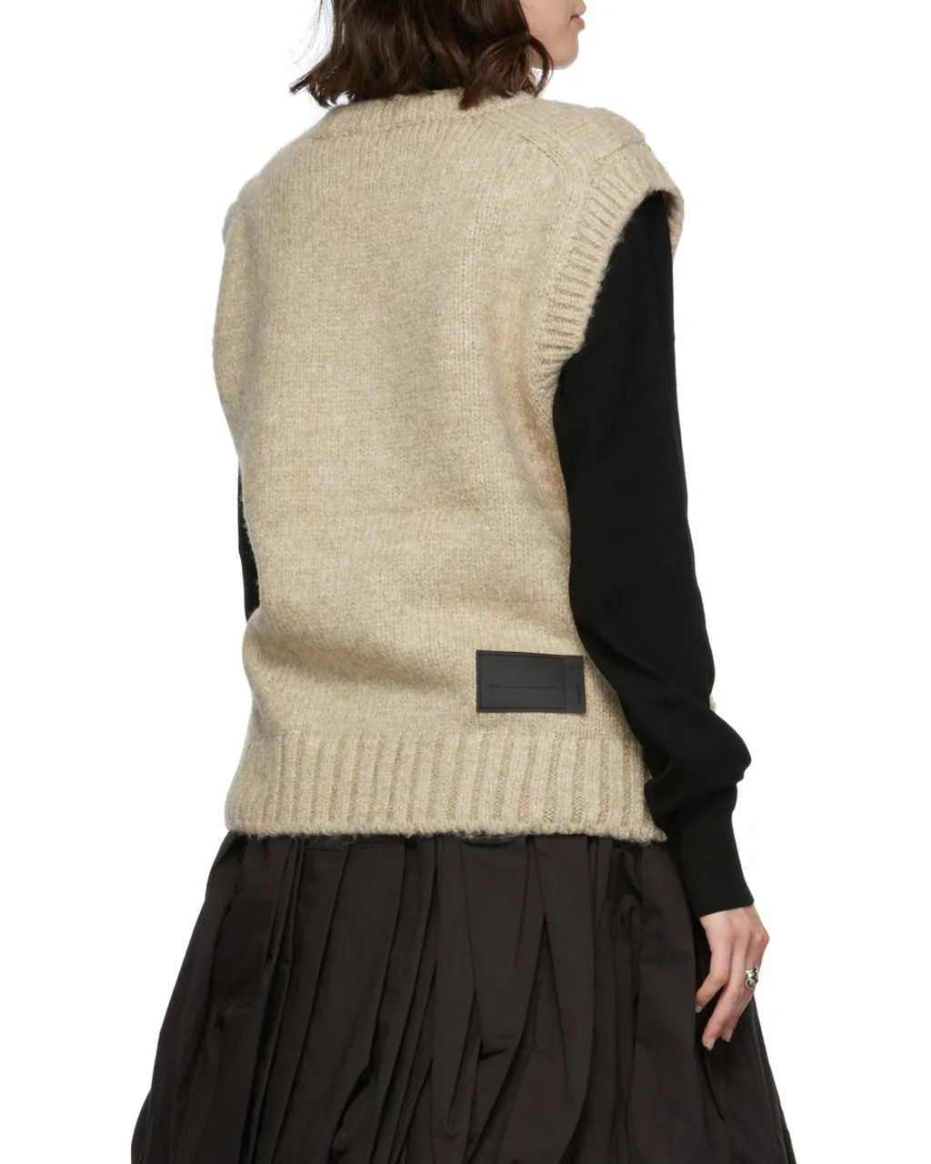 Cable-Knit V-Neck Vest