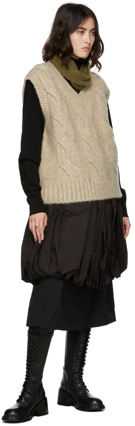 Cable-Knit V-Neck Vest