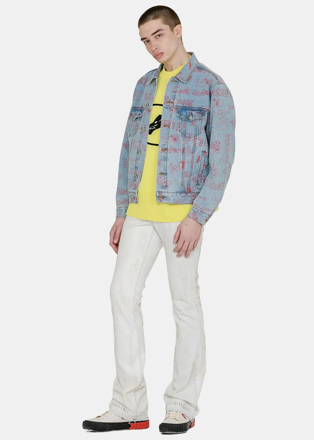 Graffiti Print Denim Jacket