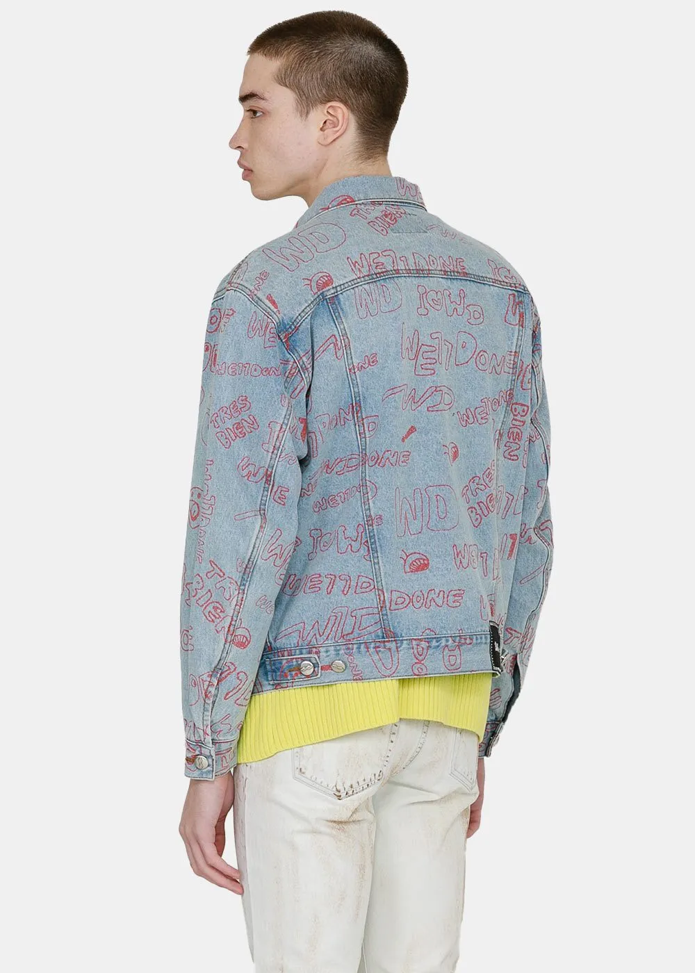 Graffiti Print Denim Jacket
