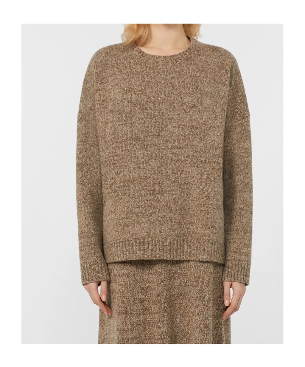 Crew-Neck Cotton And Wool Knit Jumper