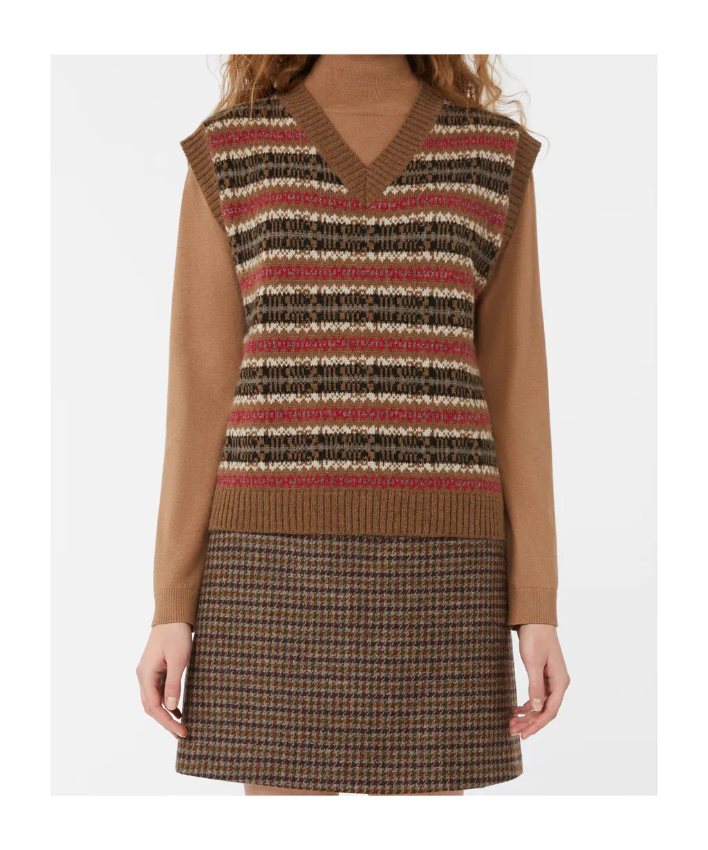 Wool And Alpaca Jacquard Gilet
