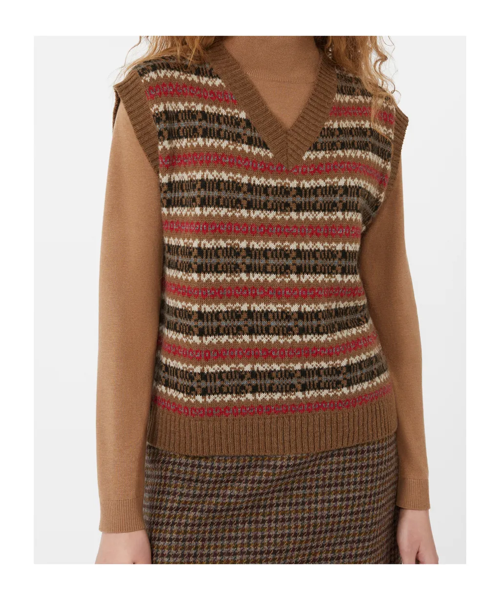 Wool And Alpaca Jacquard Gilet