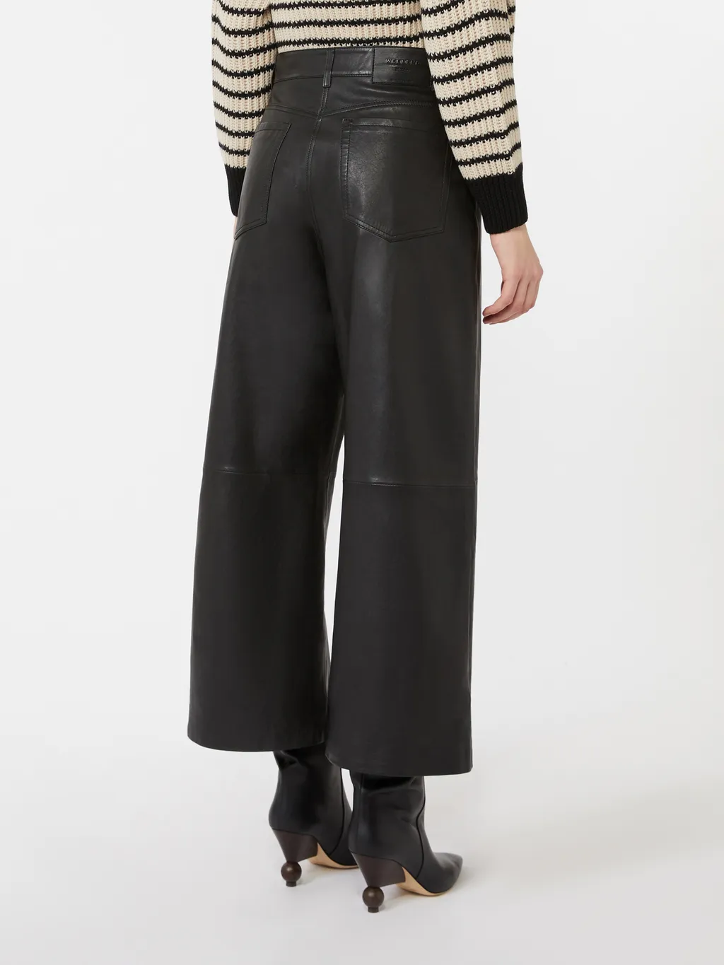Wide Leg Leather Trousers
