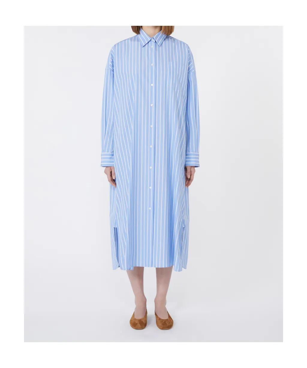 Long Poplin Shirt Dress