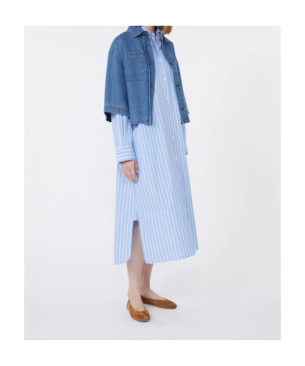 Long Poplin Shirt Dress
