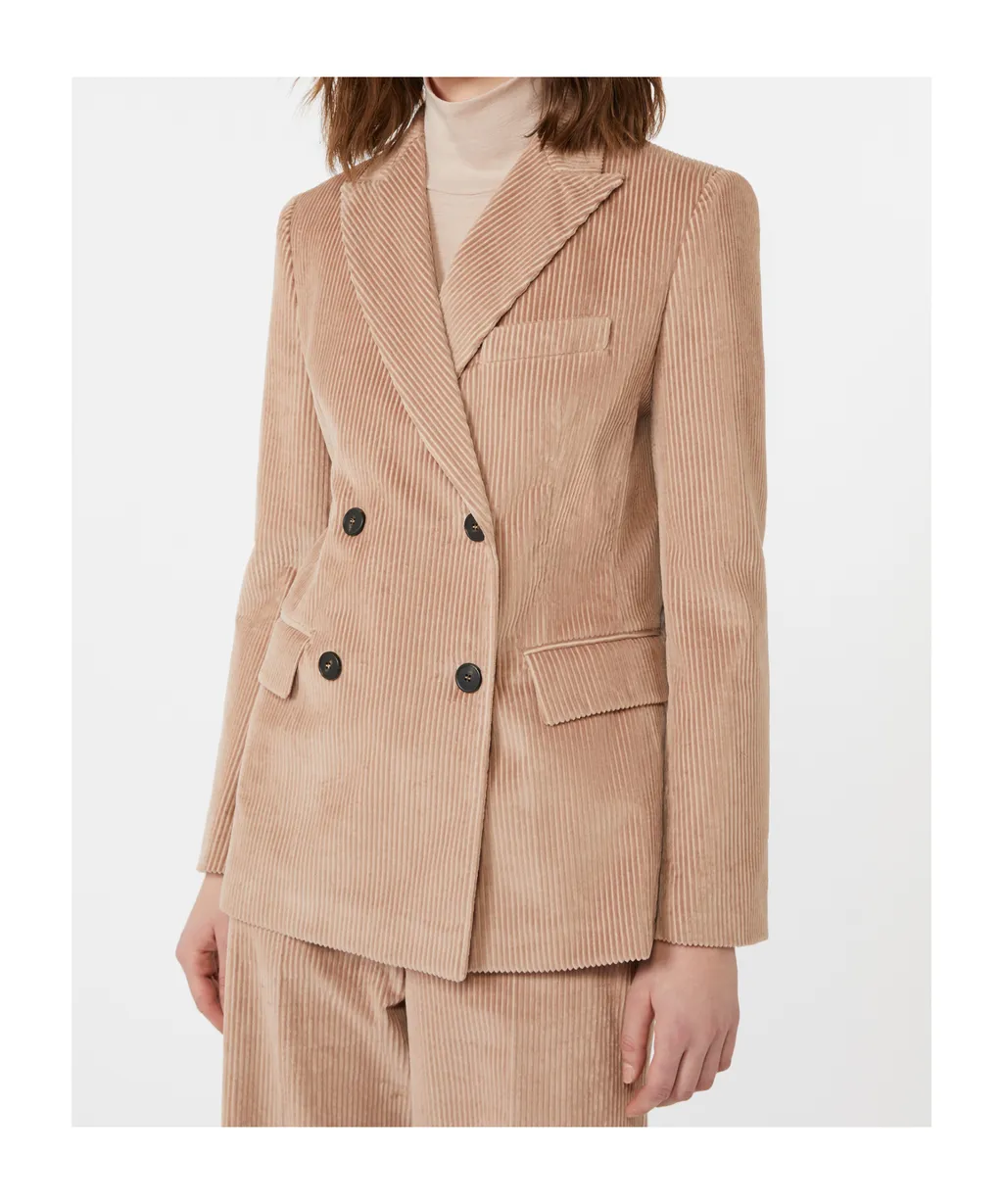 Double-Breasted Velvet Blazer