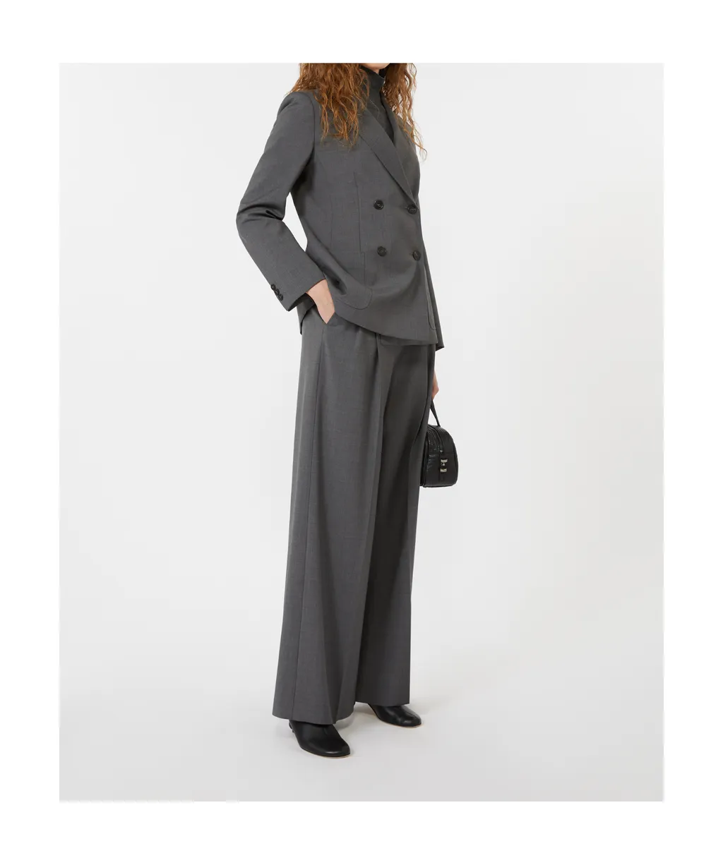 Double-Breasted Blazer In Wool Canvas