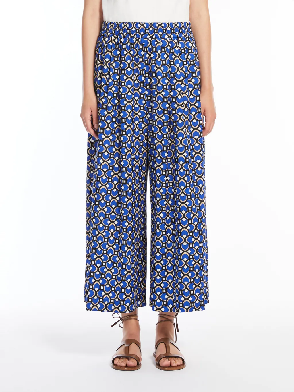All-Over Patterned Wide Leg Pants