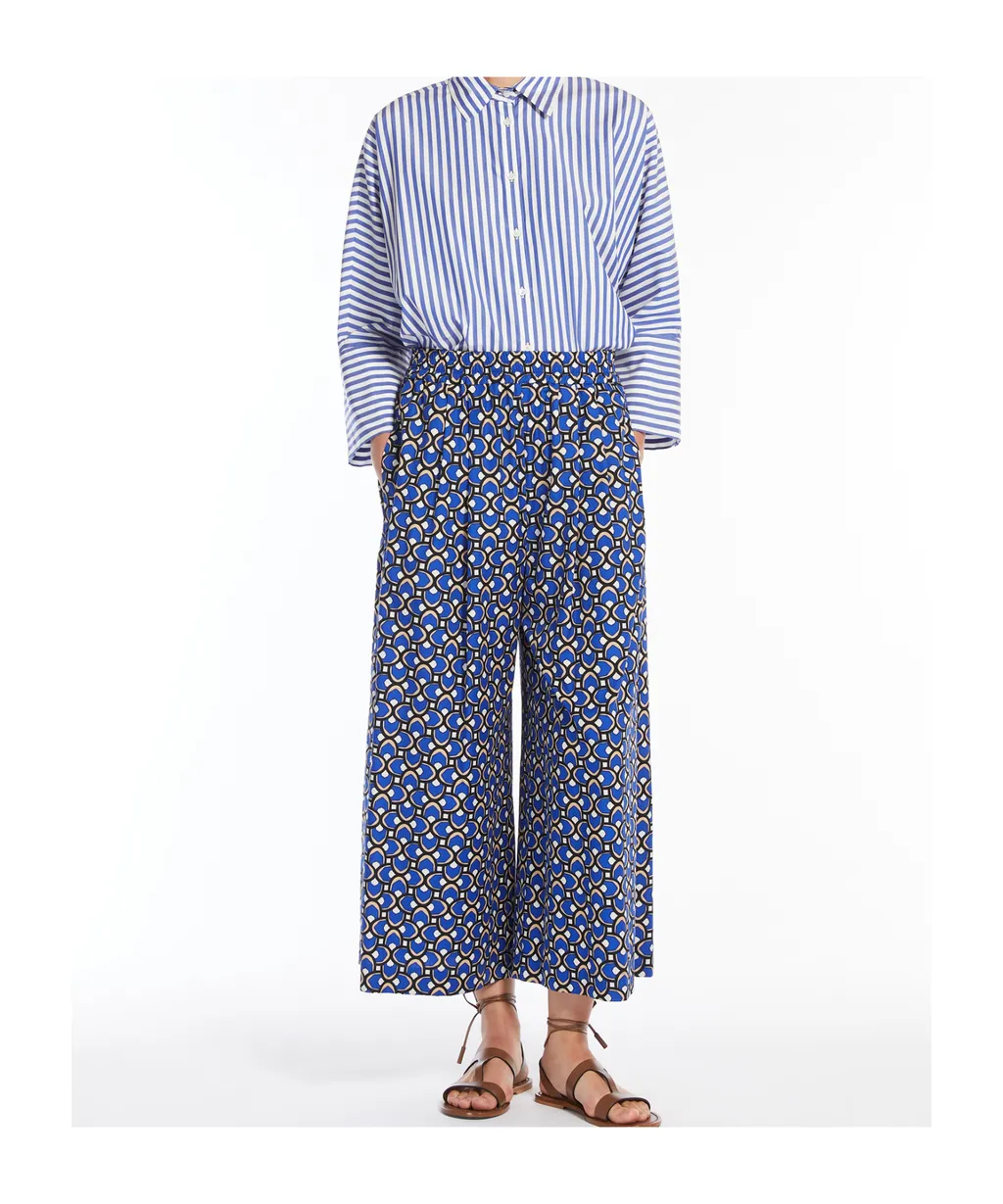 All-Over Patterned Wide Leg Pants