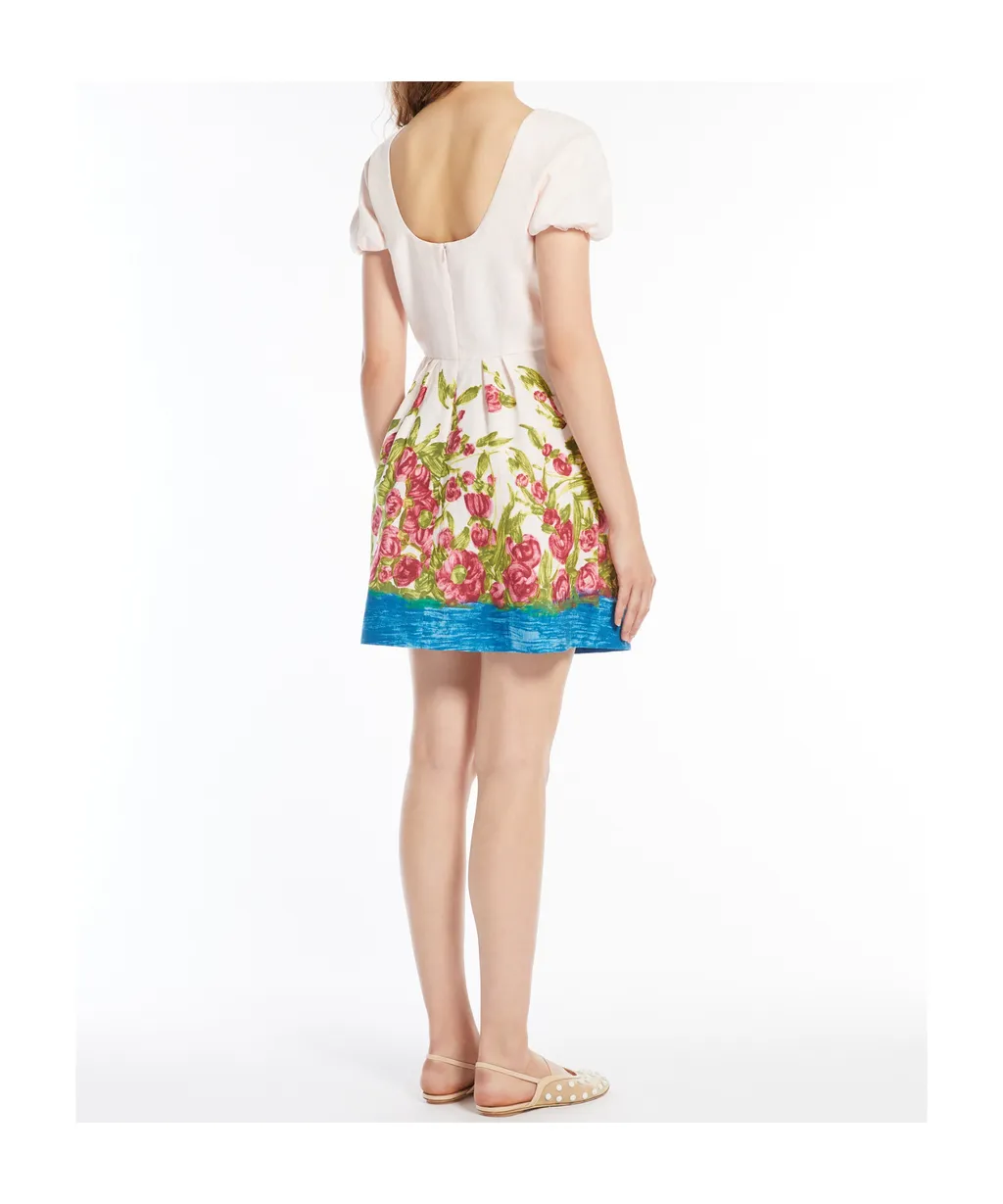 Mini Dress In Cotton And Linen Canvas