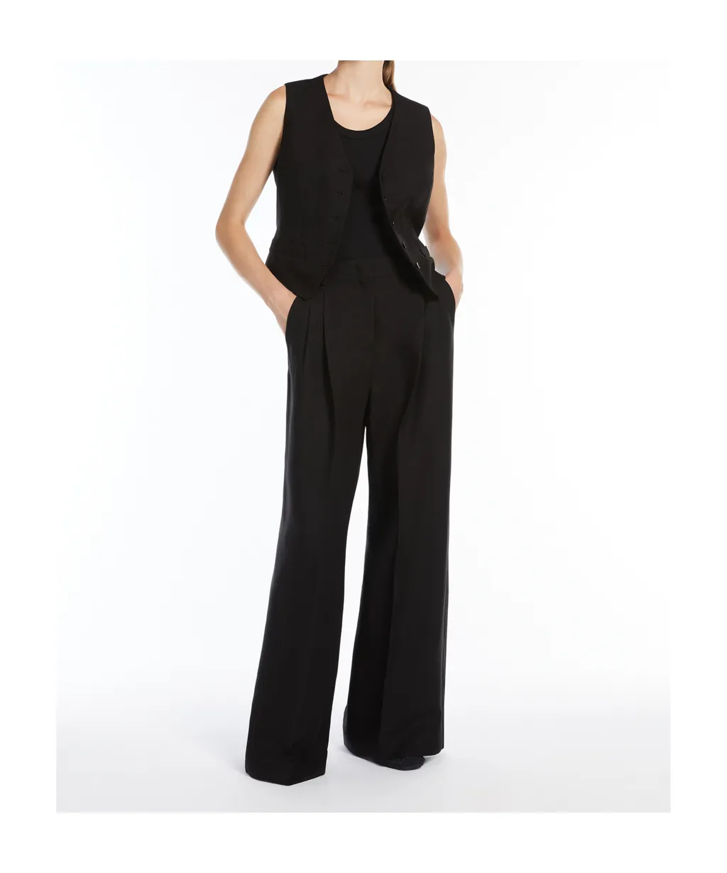Viscose And Linen Wide Trousers