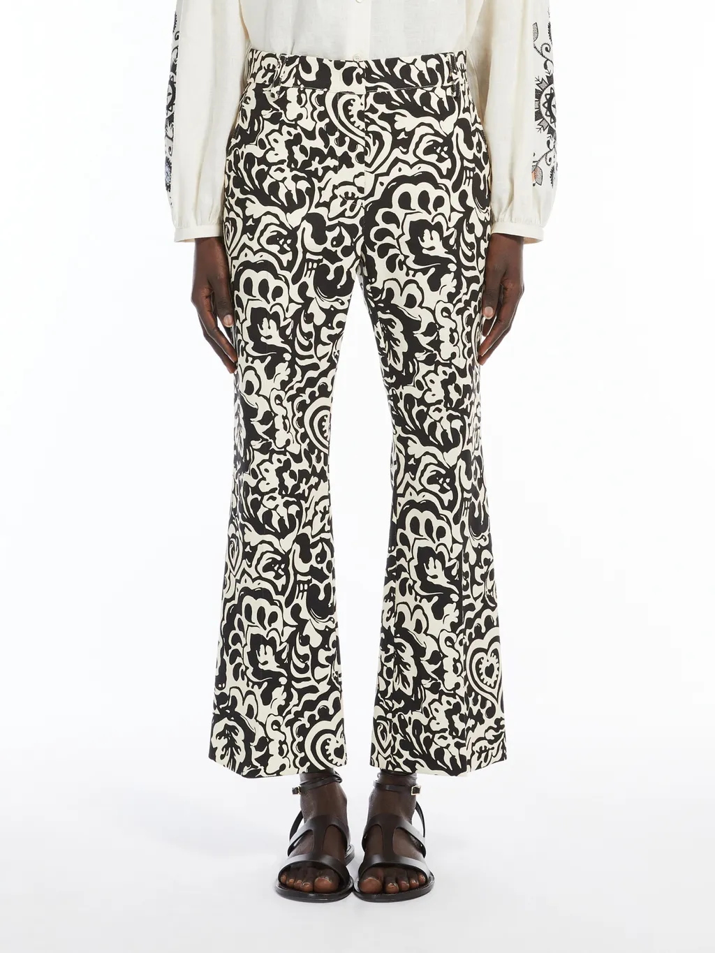Printed Basketweave Trousers