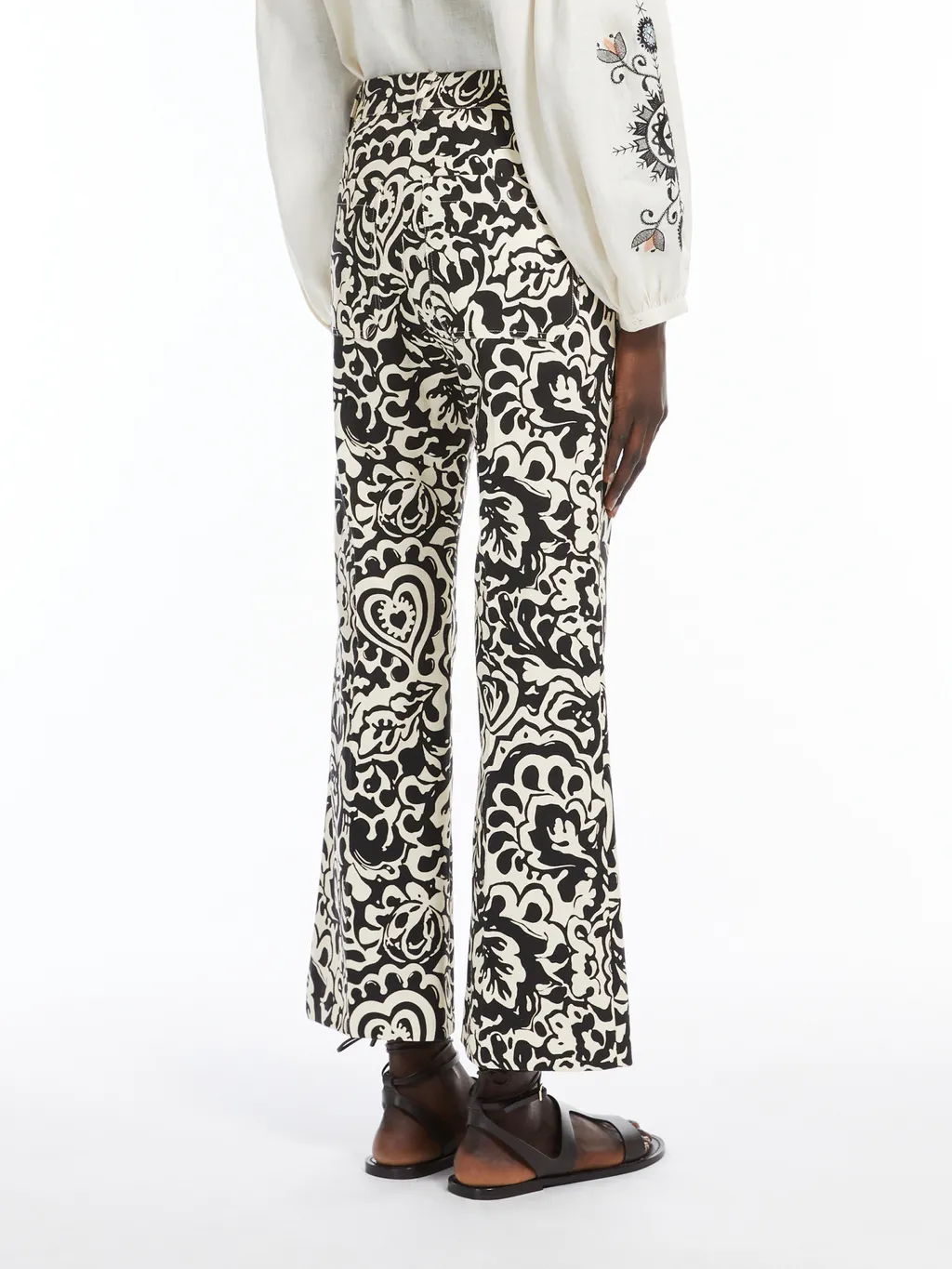 Printed Basketweave Trousers