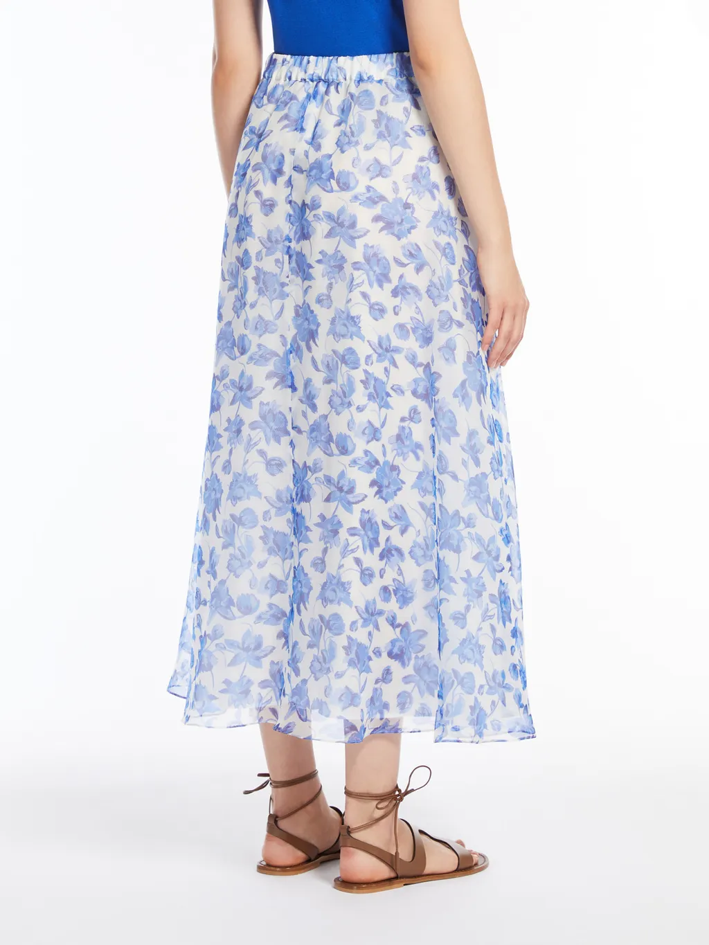 Printed Flared Midi Skirt