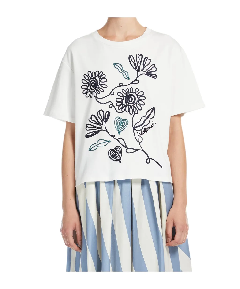Floral Patterned Crewneck T-Shirt