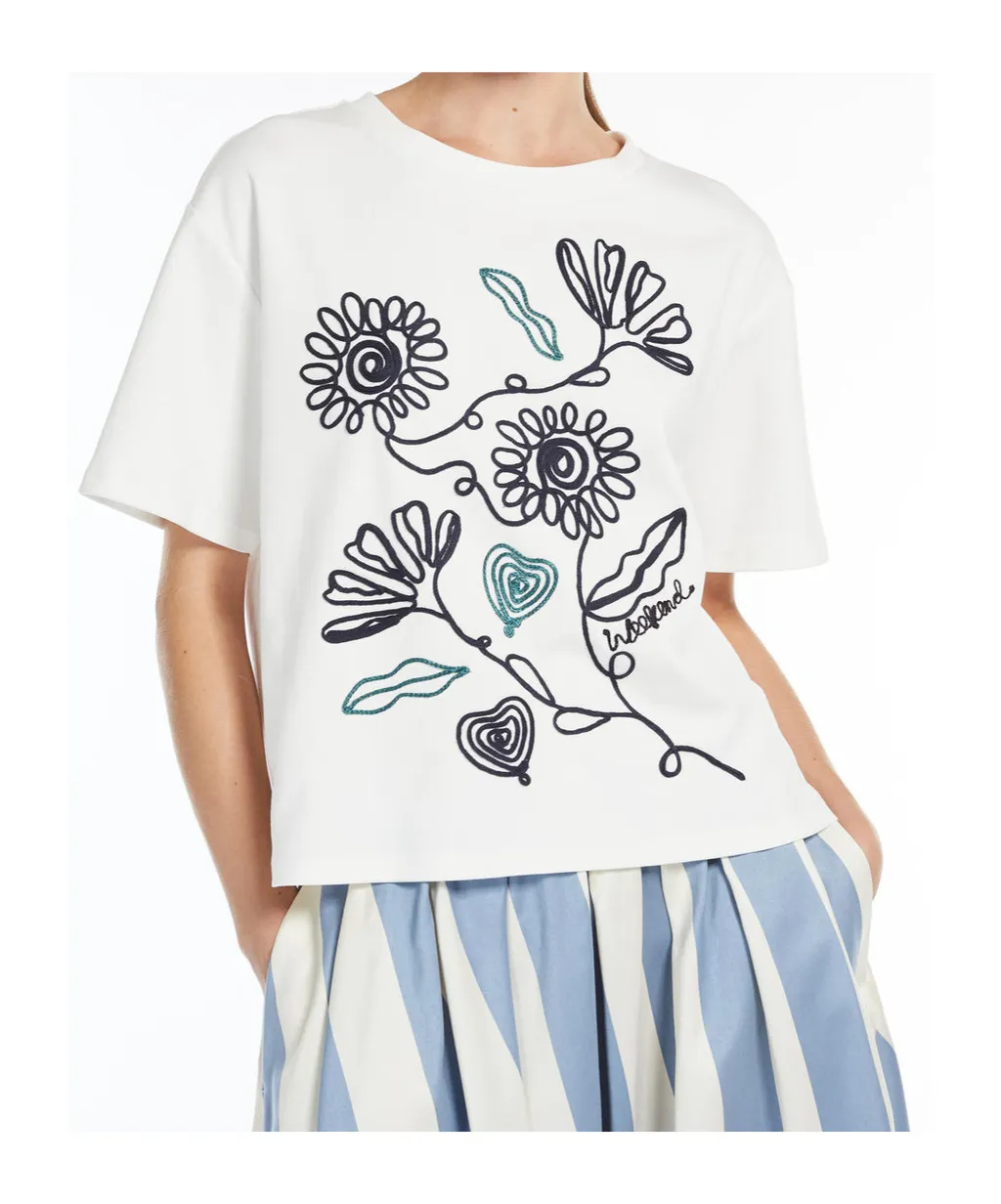 Floral Patterned Crewneck T-Shirt