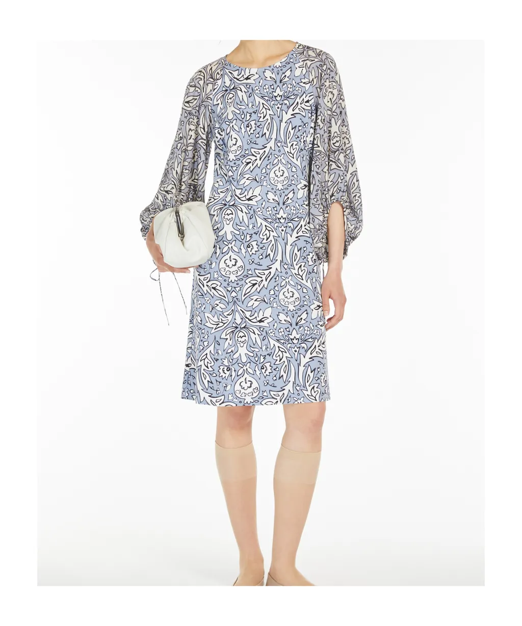 Flowing Jersey And Silk Dress