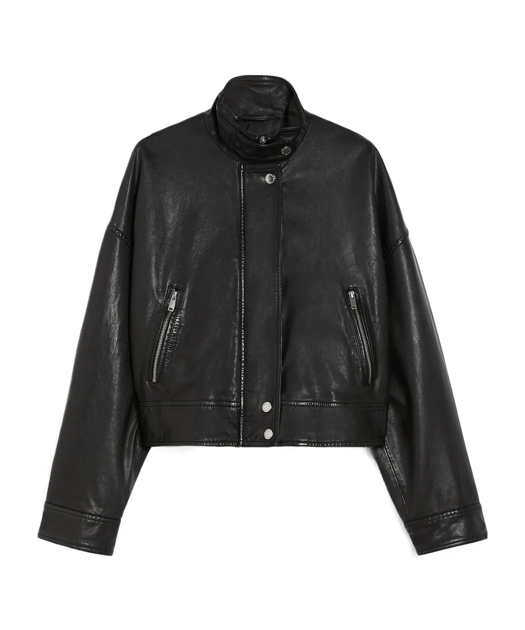 Washed Nappa-Leather Bomber Jacket