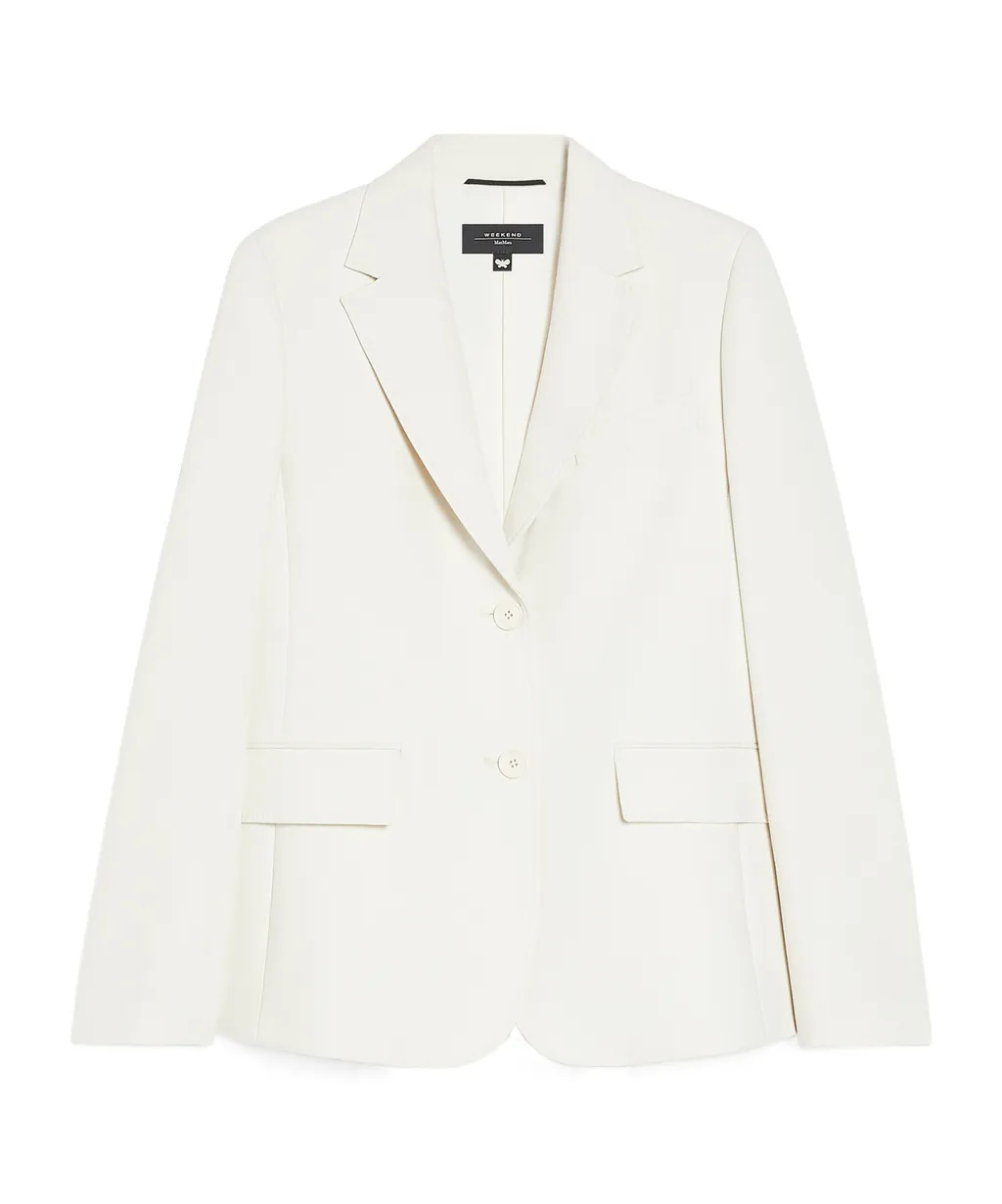 Single-Breasted Blazer In Stretch Viscose-Blend Canvas