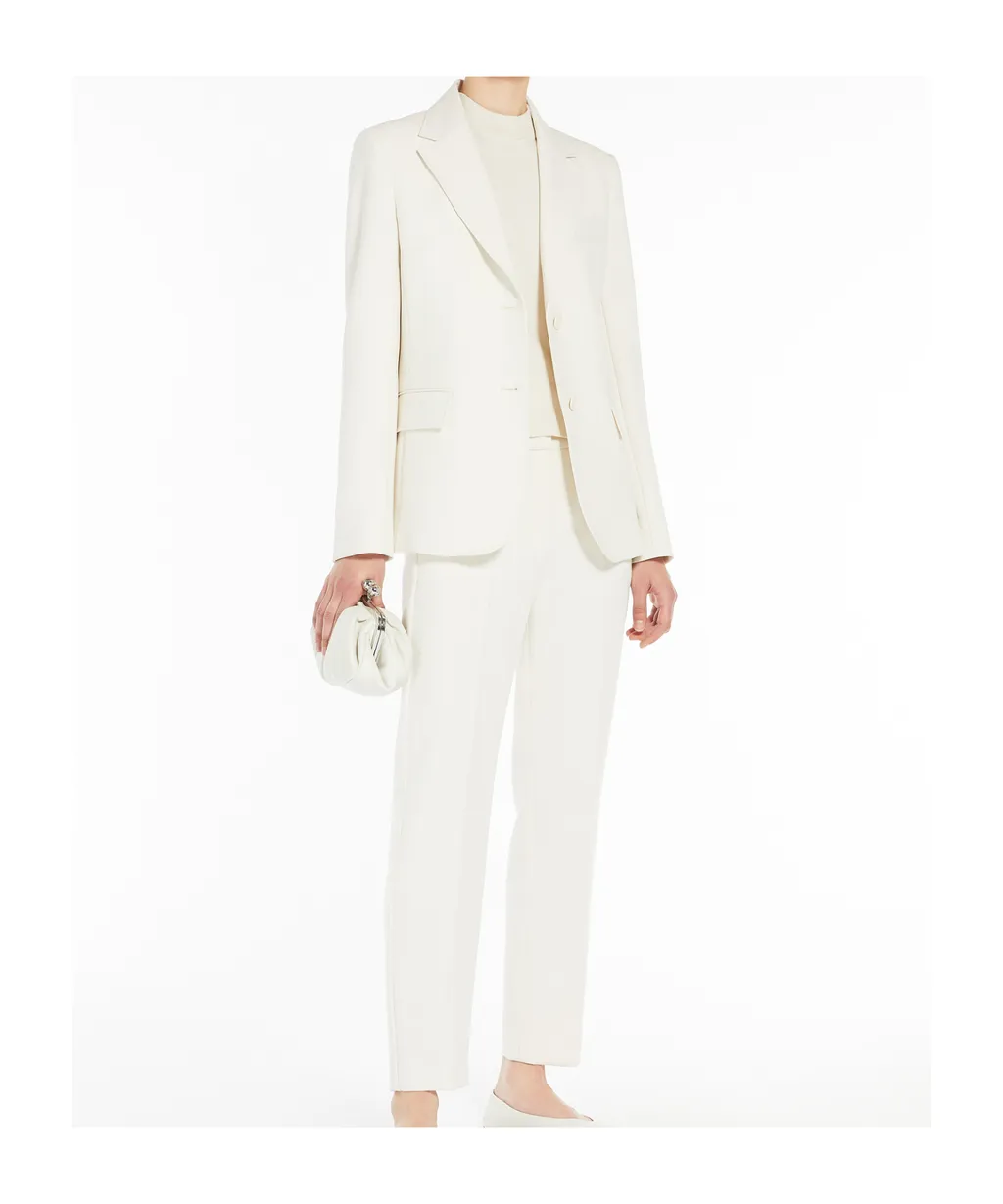 Single-Breasted Blazer In Stretch Viscose-Blend Canvas