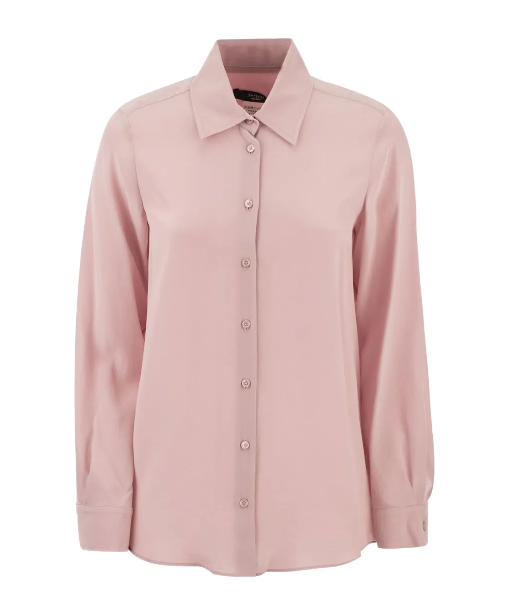 Point-Neck Long-Sleeved Shirt