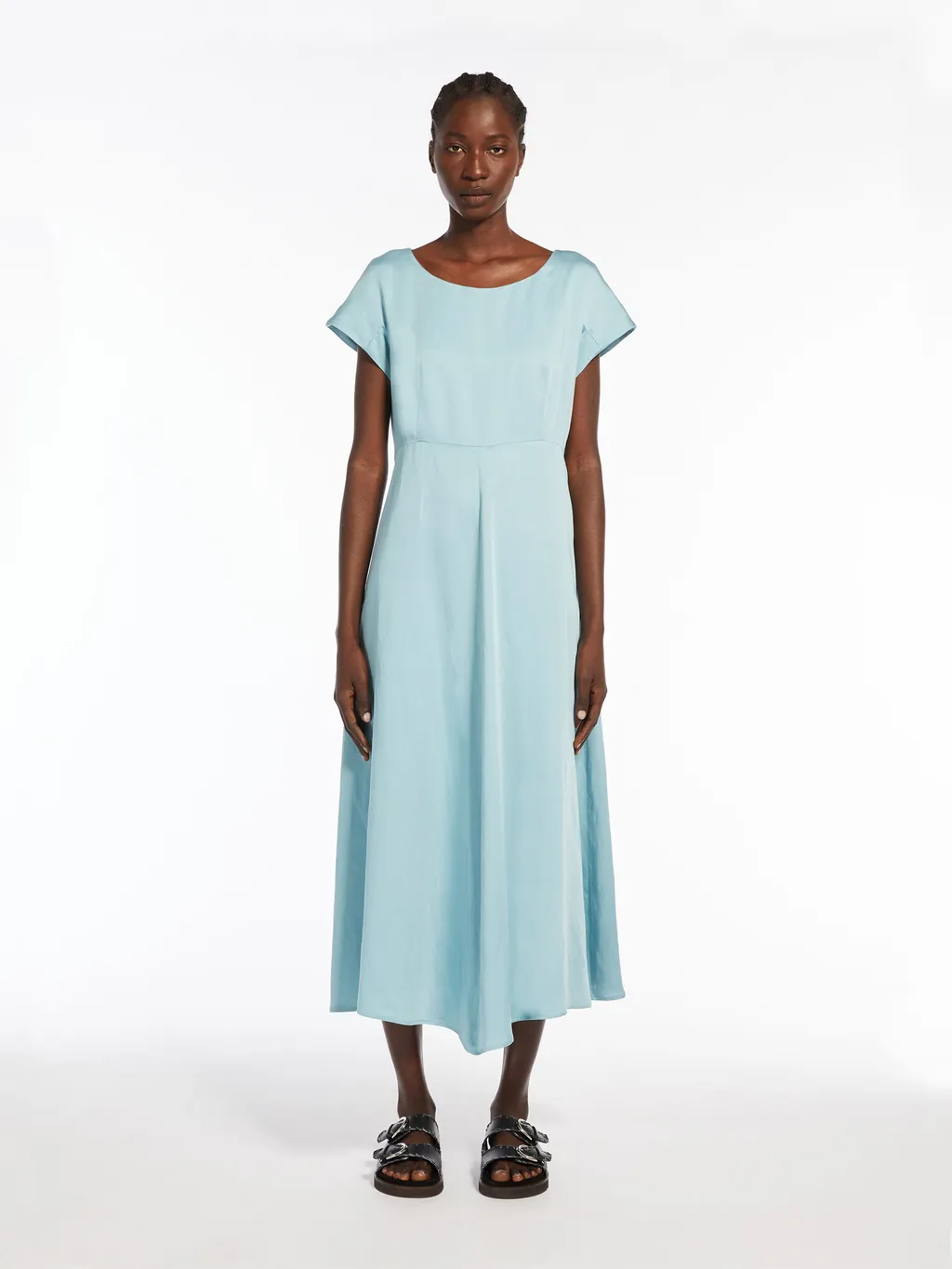 Boat Neck Short-Sleeved Dress