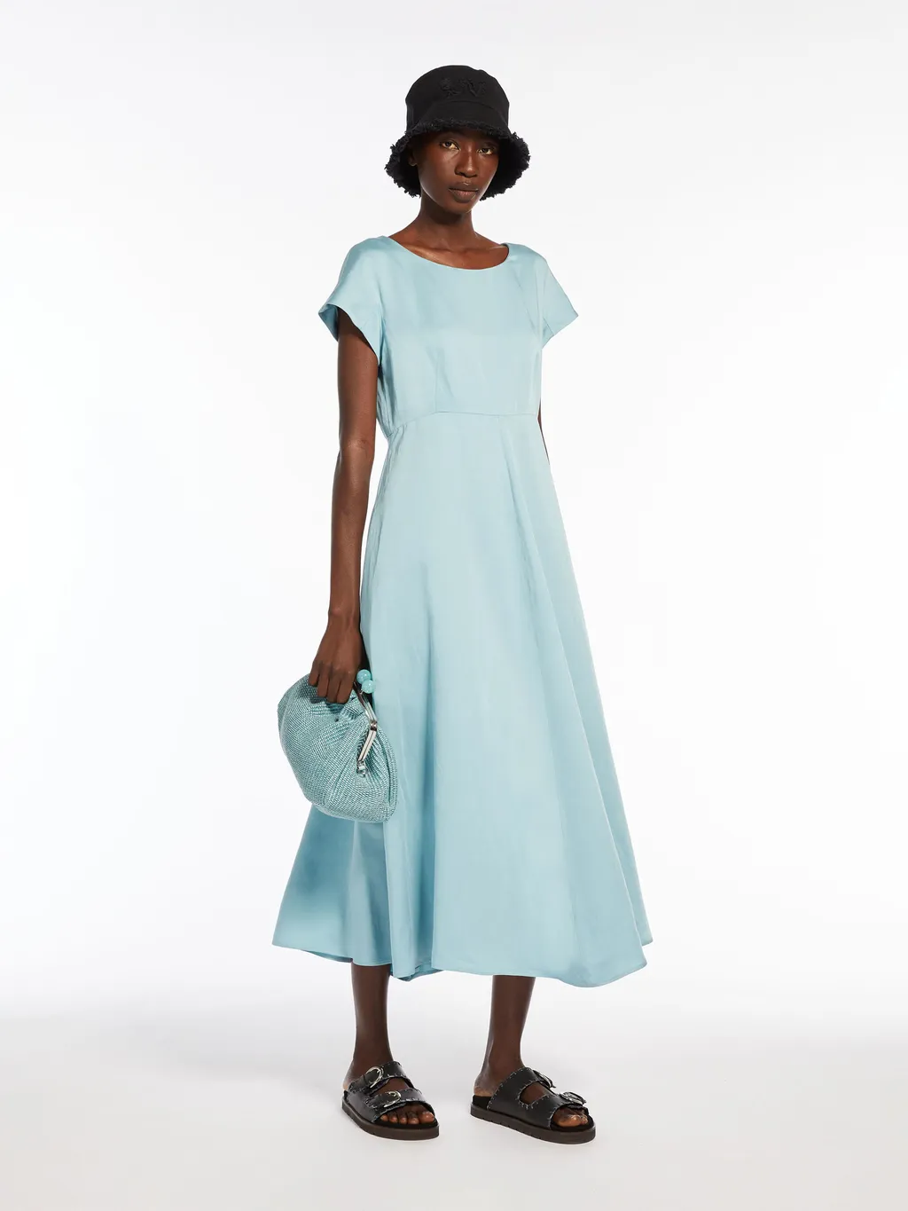 Boat Neck Short-Sleeved Dress