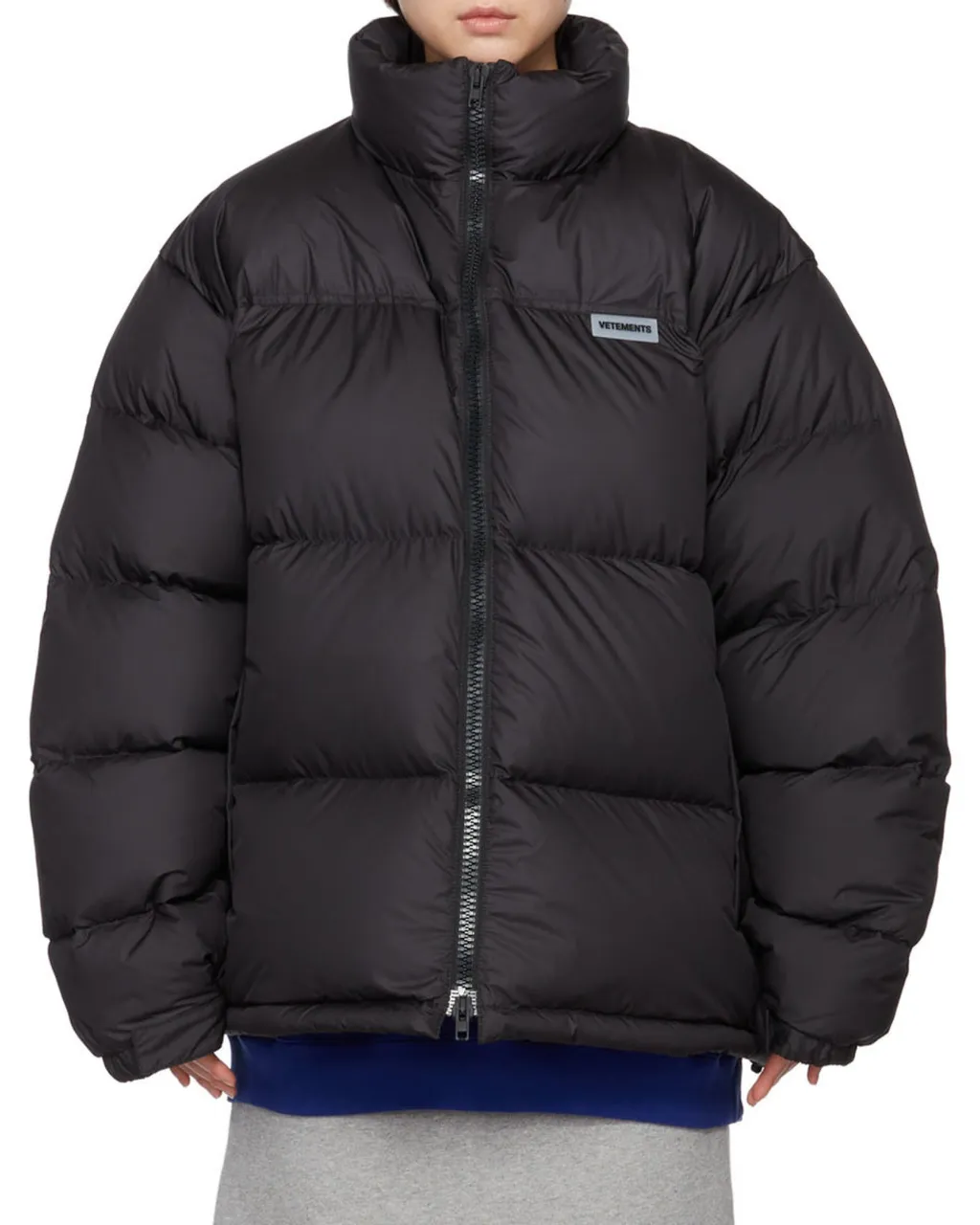Logo-Patch Padded Coat