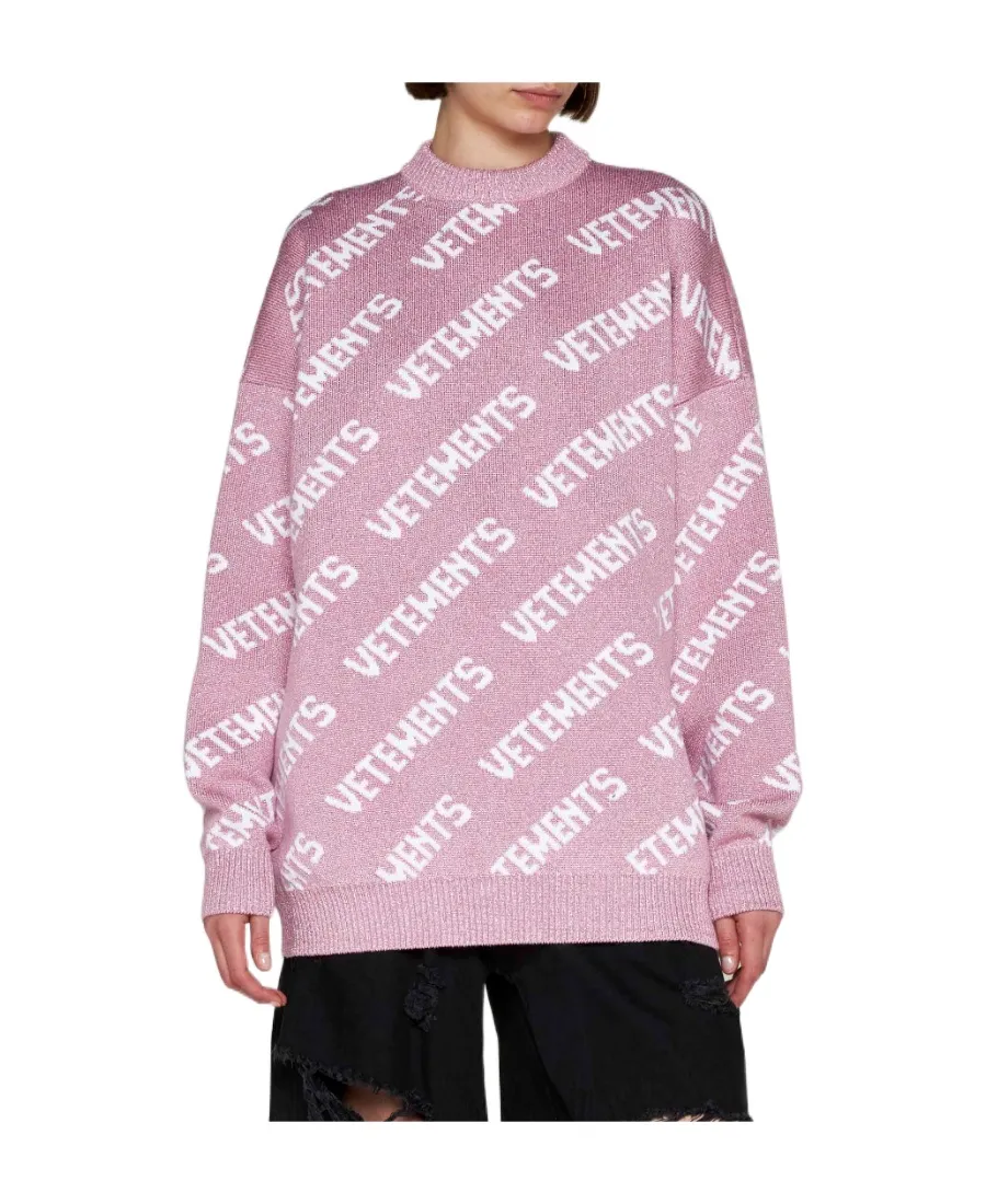 All-Over Logo Embroidered Sweater