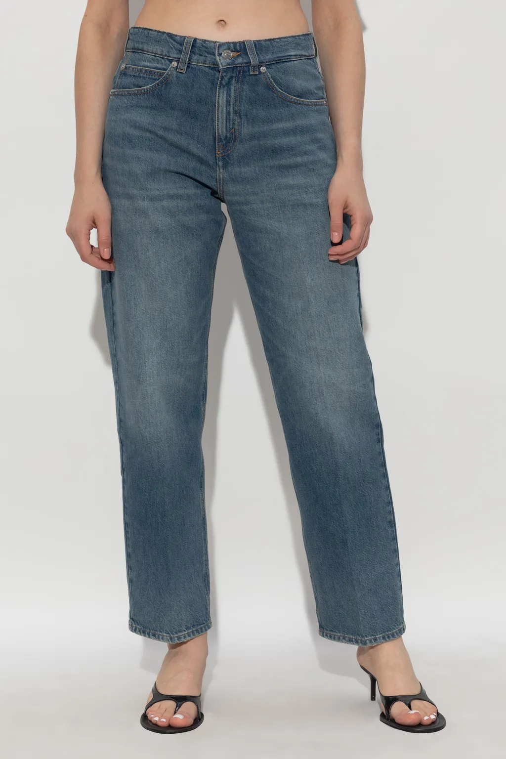 Washed Straight-Leg Jeans
