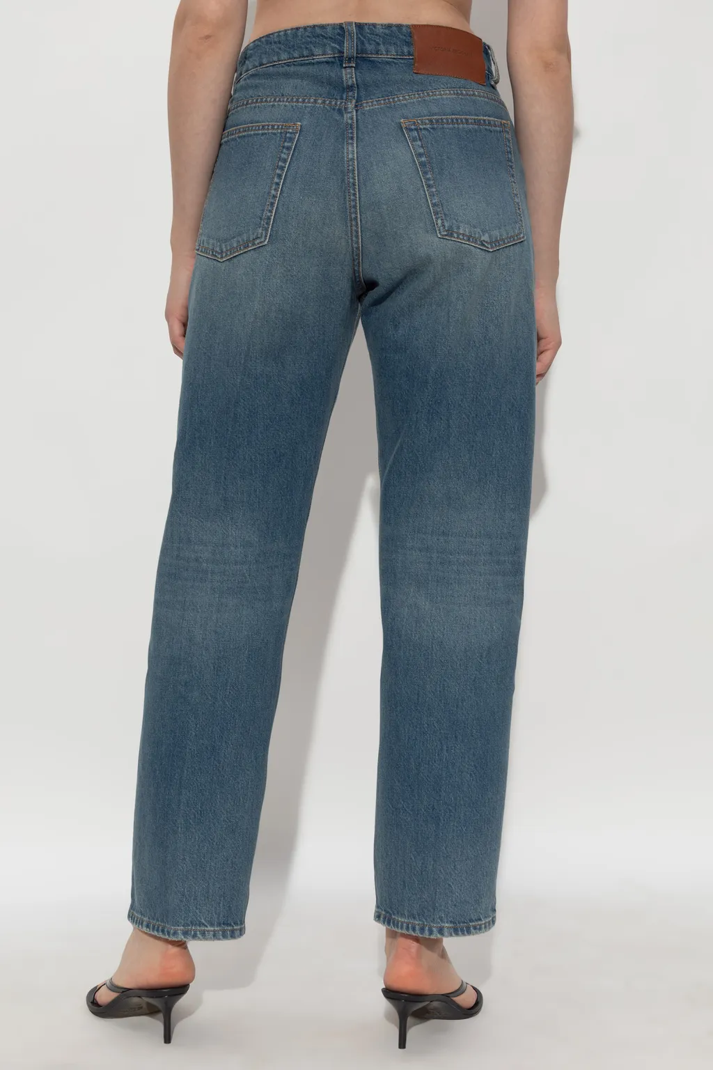 Washed Straight-Leg Jeans